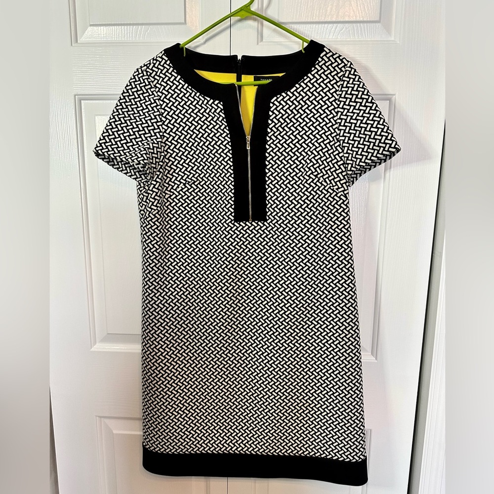 Tahari Zip Front Knee-Length Dress